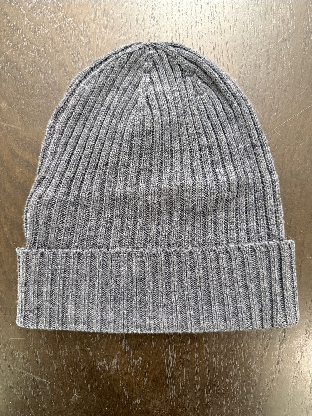 Ribbed Knit Beanie Hat - Gray
